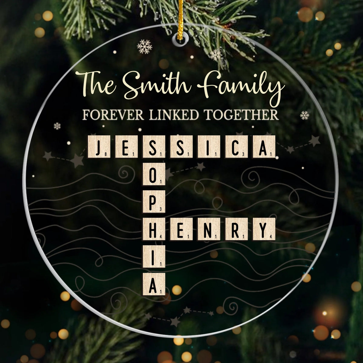Custom Scrabble Acrylic Ornament - Personalized Christmas Birthday Gifts For Mom, Dad, Brother, Sister, Kids - Together We Belong