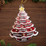 Custom Crochet Acrylic Ornament - Personalized Christmas Birthday Gifts For Mom, Dad, Brother, Sister, Kids - Snowy Days Endless Laughs