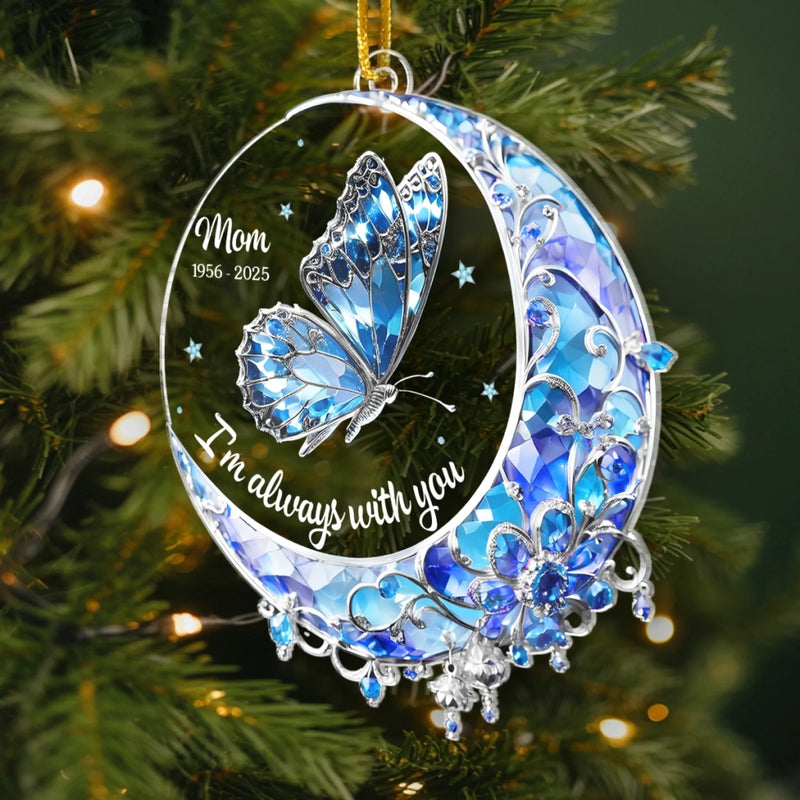 Custom Acrylic Ornament - Personalized Christmas Memorial Sympathy Gifts For Loss Of Mom, Dad - Your Love Still Lights My Way