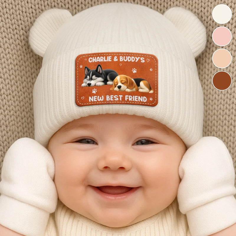 Custom Baby Beanie And Mittens Set - Personalized Baby Shower, Gender Reveal Gifts For New Moms, New Dads, New Parents, Dog Cat Lovers - New Adventure Begins