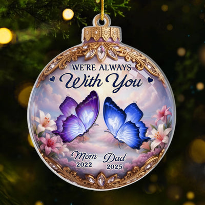 Custom Cardinal Acrylic Ornament - Personalized Christmas Memorial Sympathy Gifts For Loss Of Mom, Dad - Love Lives Beyond Goodbye