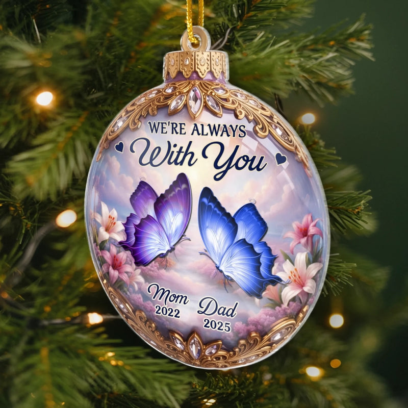 Custom Cardinal Acrylic Ornament - Personalized Christmas Memorial Sympathy Gifts For Loss Of Mom, Dad - Love Lives Beyond Goodbye