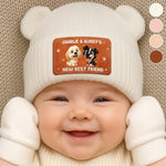 Custom Name Puppy Best Friend Gifts for Baby - Personalized Baby Beanie and Mittens Set