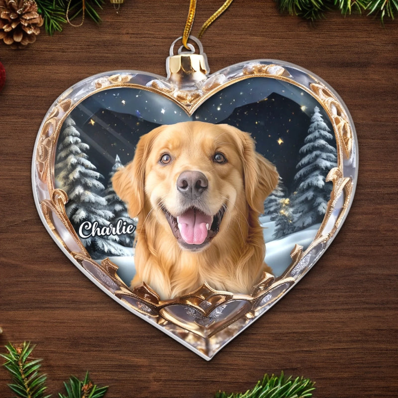 Custom Photo Acrylic Ornament - Personalized Pet Christmas Memorial Sympathy Gifts For Dogs, Cats - Miss You More Each Day