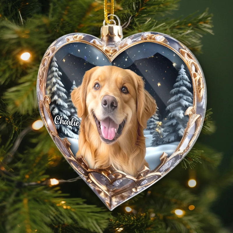 Custom Photo Acrylic Ornament - Personalized Pet Christmas Memorial Sympathy Gifts For Dogs, Cats - Miss You More Each Day