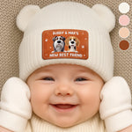 Custom Name Puppy New Best Friend Gifts for Baby - Personalized Baby Beanie and Mittens Set