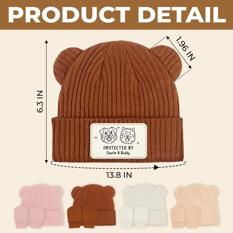 Custom Baby Beanie And Mittens Set - Personalized Baby Shower, Gender Reveal Gifts For New Moms, New Dads, New Parents, Dog Cat Lovers - Cuteness In Every Stitch