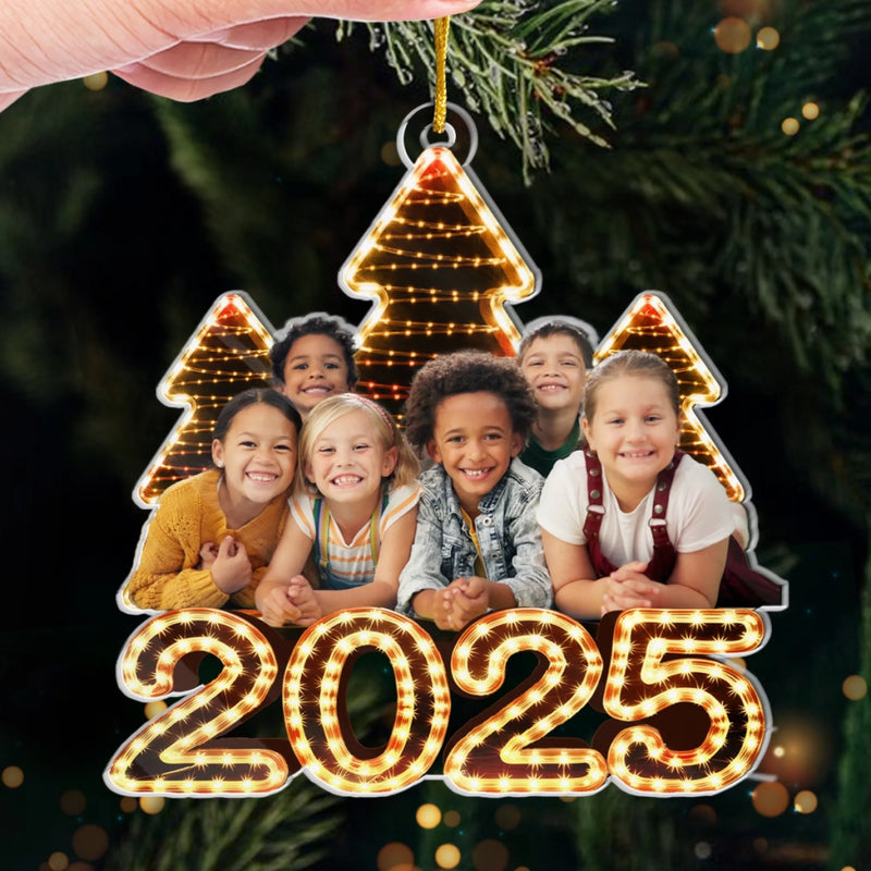 Custom Photo Acrylic Ornament - Personalized Christmas Birthday Gifts For Mom, Dad, Brother, Sister, Kids - Our Story, Framed In Joy