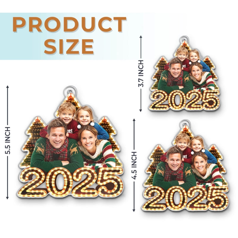 Custom Photo Acrylic Ornament - Personalized Christmas Birthday Gifts For Mom, Dad, Brother, Sister, Kids - Our Story, Framed In Joy
