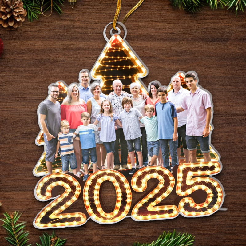 Custom Photo Acrylic Ornament - Personalized Christmas Birthday Gifts For Mom, Dad, Brother, Sister, Kids - Our Story, Framed In Joy