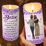 Custom LED Candle - Personalized Best Friend Birthday Gifts For Women, Besties, Sisters, BFF - Laughter Is Our Love Language
