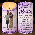 Custom LED Candle - Personalized Best Friend Birthday Gifts For Women, Besties, Sisters, BFF - Laughter Is Our Love Language