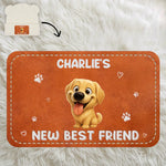 Custom Name Puppy Best Friend Gifts for Baby - Personalized Baby Beanie and Mittens Set
