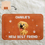Custom Name Puppy Best Friend Gifts for Baby - Personalized Baby Beanie and Mittens Set
