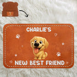 Custom Name Puppy Best Friend Gifts for Baby - Personalized Baby Beanie and Mittens Set