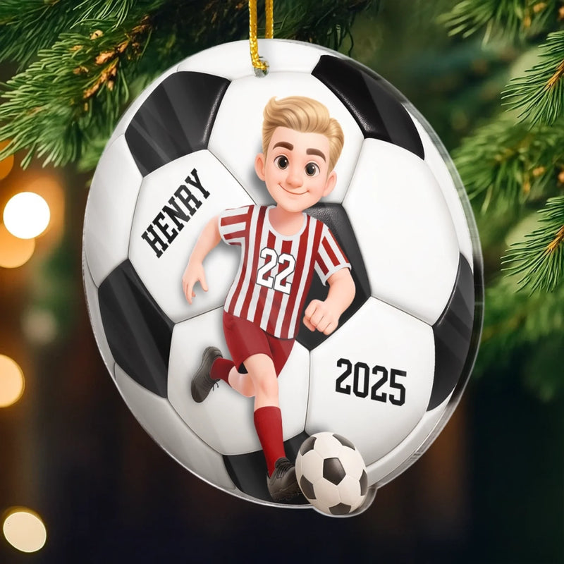 Custom Acrylic Ornament - Personalized Christmas Birthday Gifts For Football, Baseball, Basketball, Soccer Lovers, Sports Fans, Sports Lovers - No Limits Just Goals