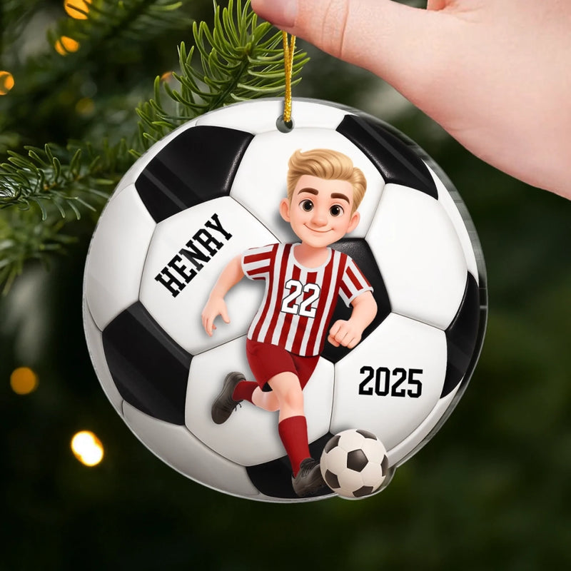 Custom Acrylic Ornament - Personalized Christmas Birthday Gifts For Football, Baseball, Basketball, Soccer Lovers, Sports Fans, Sports Lovers - No Limits Just Goals