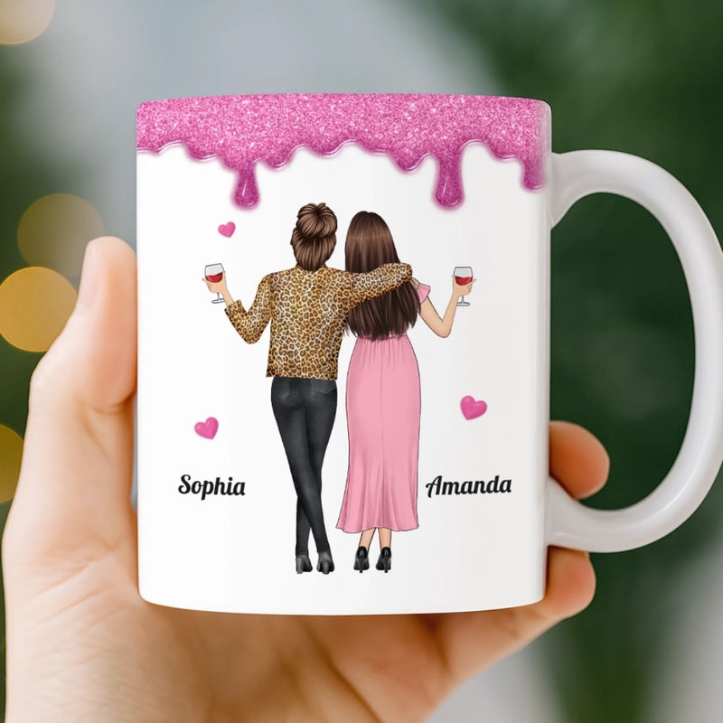 Custom Mug - Personalized Best Friend Birthday Gifts For Women, Besties, Sisters, BFF - Besties Make Life Sparkle