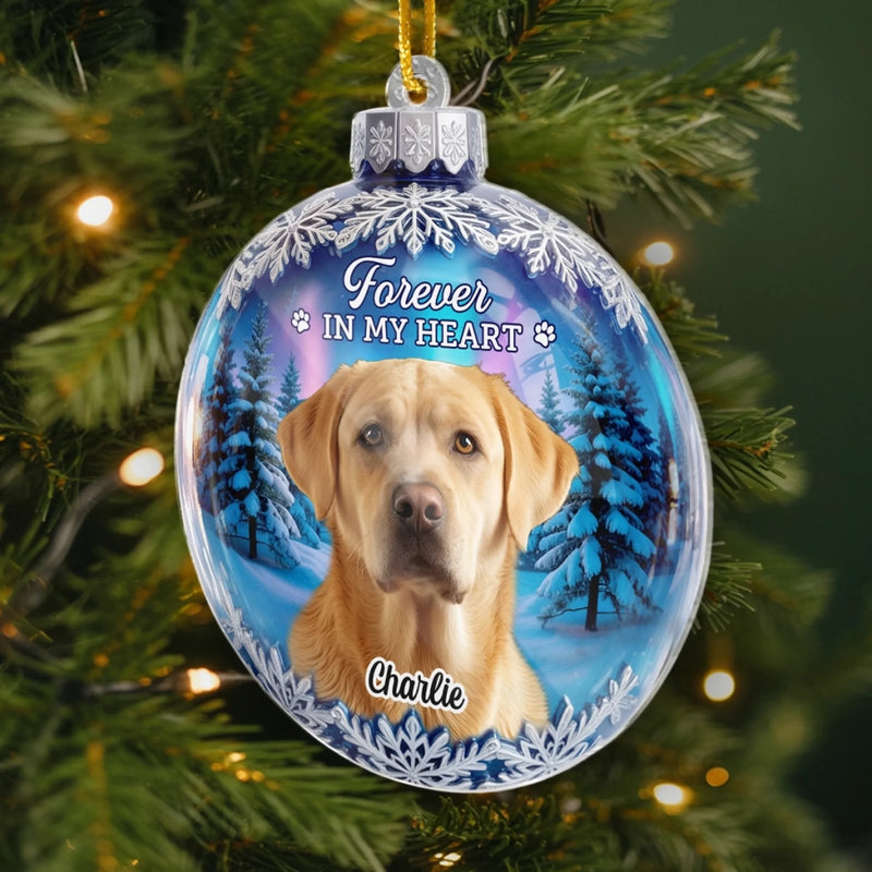 Custom Photo Acrylic Ornament - Personalized Pet Christmas Memorial Sympathy Gifts For Dogs, Cats - Always Missed Always Loved