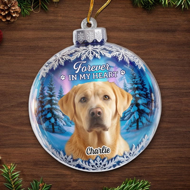 Custom Photo Acrylic Ornament - Personalized Pet Christmas Memorial Sympathy Gifts For Dogs, Cats - Always Missed Always Loved