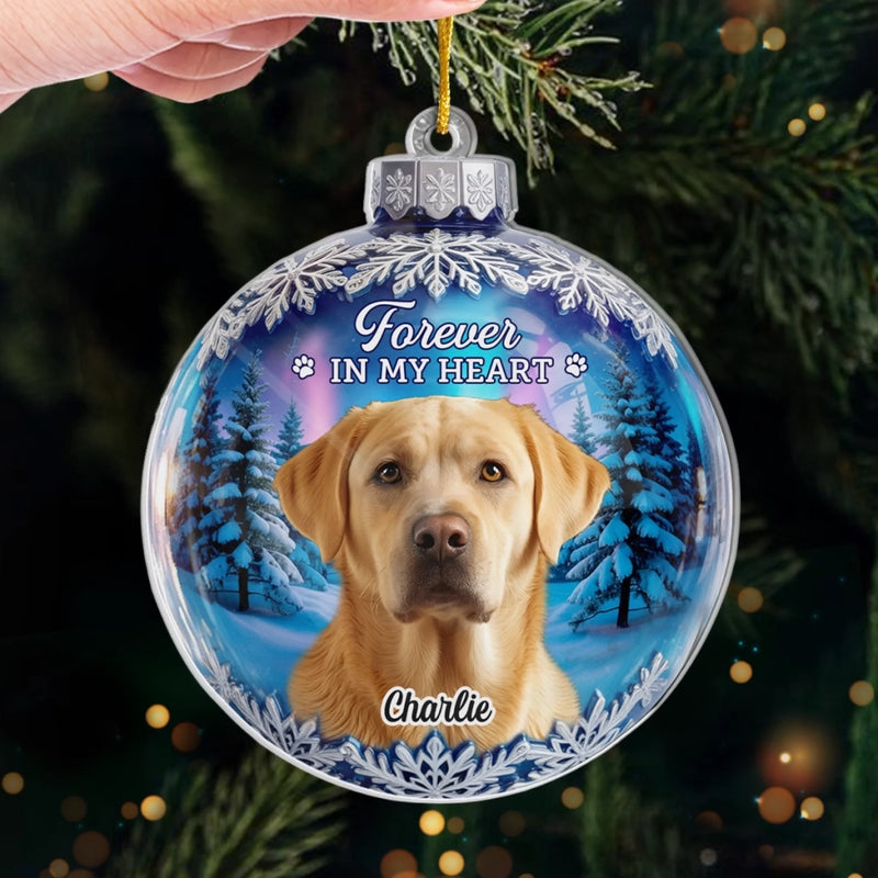 Custom Photo Acrylic Ornament - Personalized Pet Christmas Memorial Sympathy Gifts For Dogs, Cats - Always Missed Always Loved