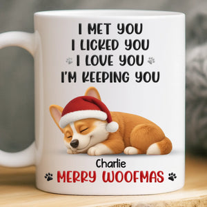 Custom Mug - Personalized Christmas Birthday Gifts For Dog Lovers, Dog Dad And Mom - Love At First Lick