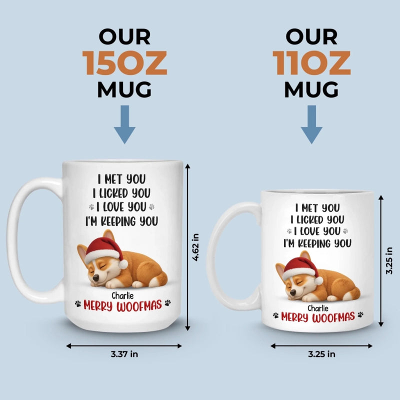Custom Mug - Personalized Christmas Birthday Gifts For Dog Lovers, Dog Dad And Mom - Love At First Lick