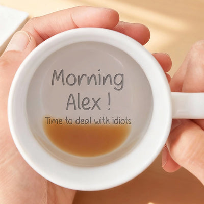 Custom Engraved Hidden Message Coffee Mug - Personalized Christmas Funny Gifts For Best Friends, Family, Coworker, Work Bestie - World’s Okayest Employee