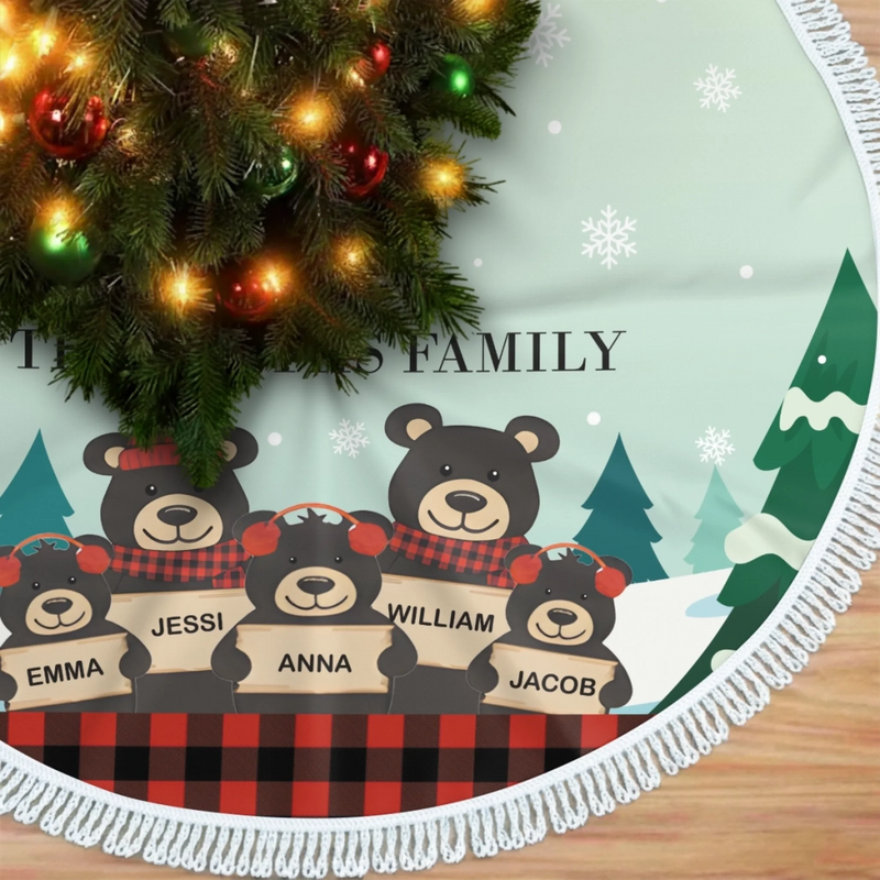 Custom Tree Skirt - Personalized Christmas Birthday Gifts For Mom, Dad, Brother, Sister, Kids - Love Looking Back