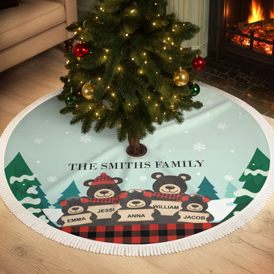 Custom Tree Skirt - Personalized Christmas Birthday Gifts For Mom, Dad, Brother, Sister, Kids - Love Looking Back
