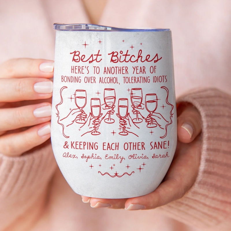Custom Wine Tumbler - Personalized Best Friend Birthday Gifts For Women, Besties, Sisters, BFF - My Daily Dose Of Joy