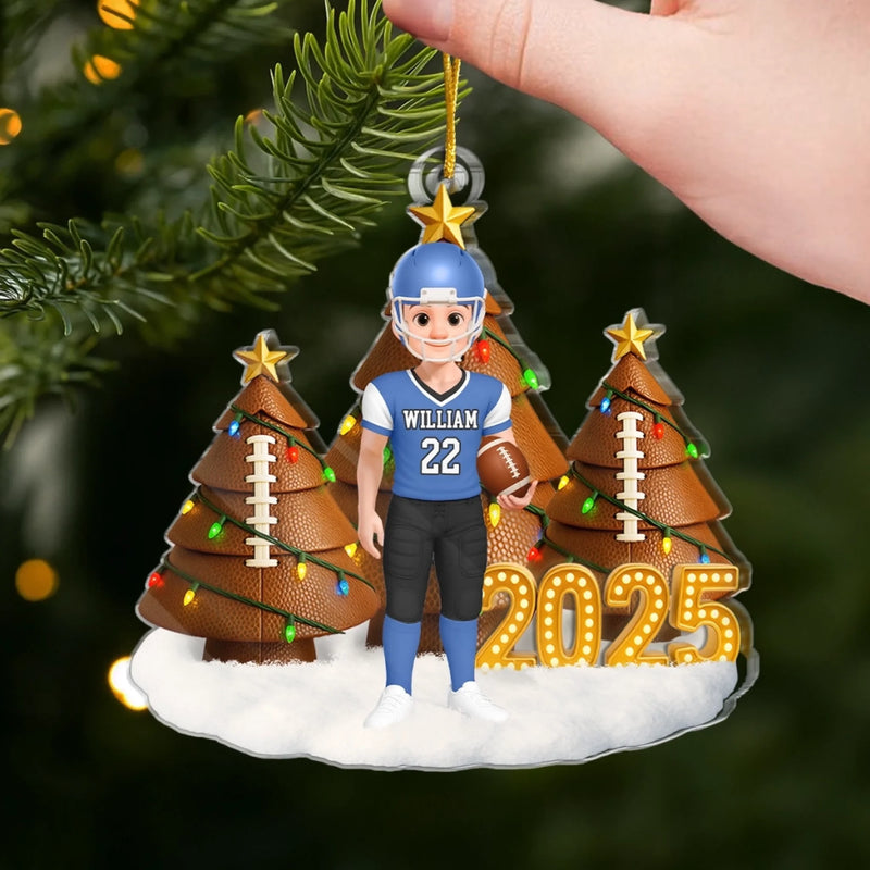 Custom Acrylic Ornament - Personalized Christmas Birthday Gifts For Football, Basketball, Soccer Lovers, Sports Fans, Sports Lovers - Legends Never Rest