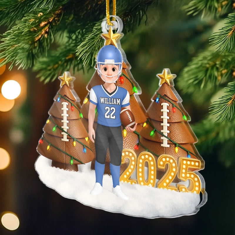 Custom Acrylic Ornament - Personalized Christmas Birthday Gifts For Football, Basketball, Soccer Lovers, Sports Fans, Sports Lovers - Legends Never Rest