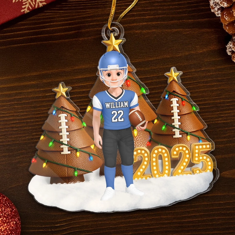 Custom Acrylic Ornament - Personalized Christmas Birthday Gifts For Football, Basketball, Soccer Lovers, Sports Fans, Sports Lovers - Legends Never Rest