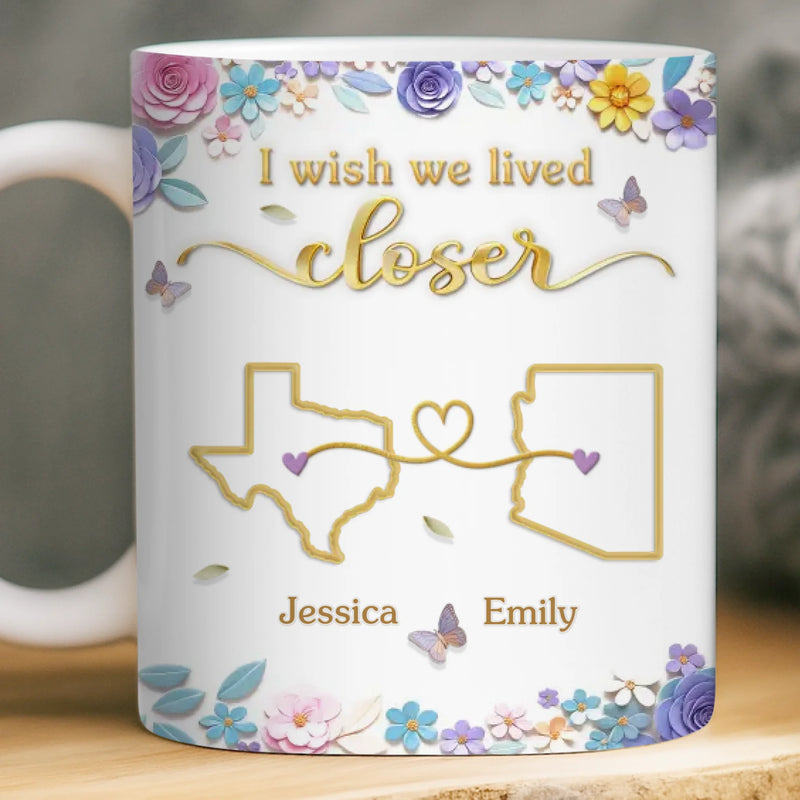 Custom Long Distance Mug - Personalized Best Friend Birthday Gifts For Women, Besties, Sisters, BFF - Different Places Same Bond