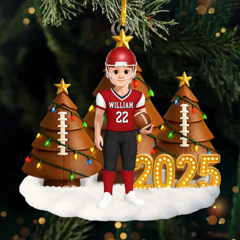 Custom Acrylic Ornament - Personalized Christmas Birthday Gifts For Football, Basketball, Soccer Lovers, Sports Fans, Sports Lovers - Legends Never Rest