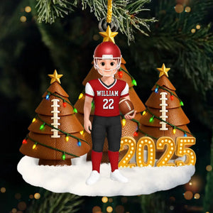 Custom Acrylic Ornament - Personalized Christmas Birthday Gifts For Football, Basketball, Soccer Lovers, Sports Fans, Sports Lovers - Legends Never Rest