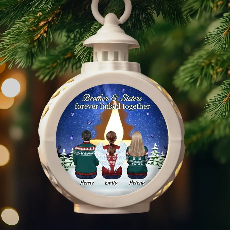 Custom Candlelight Lantern Ornament -  Personalized Christmas Birthday Gifts For Brother, Sister - Shine Through Our Hearts