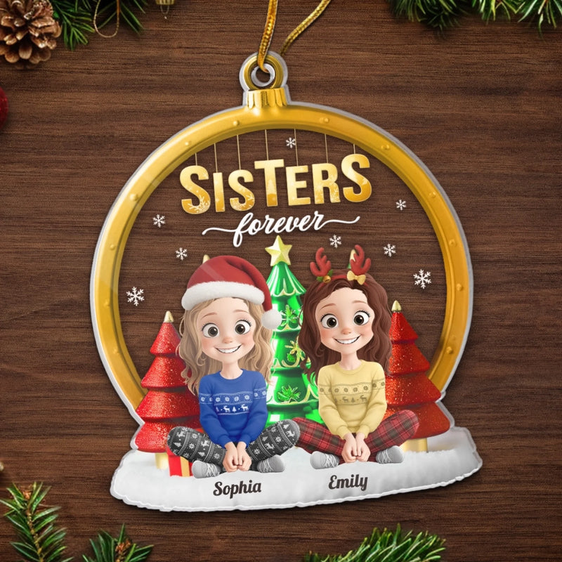 Custom Acrylic Ornament - Personalized Best Friend Christmas Birthday Gifts For Women, Besties, Sisters, BFF - Candy Canes And Cozy Talks