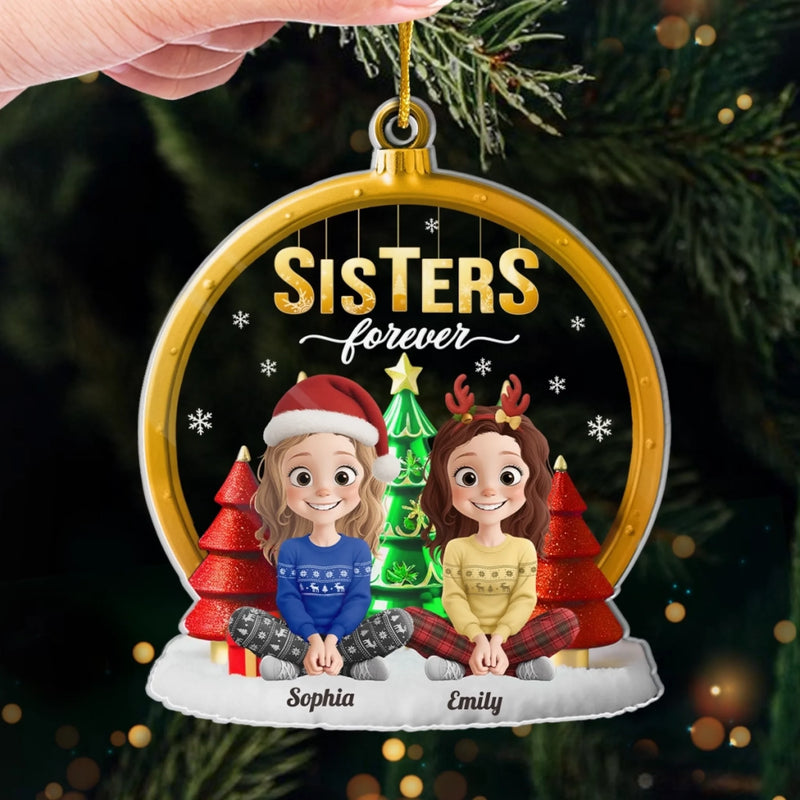 Custom Acrylic Ornament - Personalized Best Friend Christmas Birthday Gifts For Women, Besties, Sisters, BFF - Candy Canes And Cozy Talks