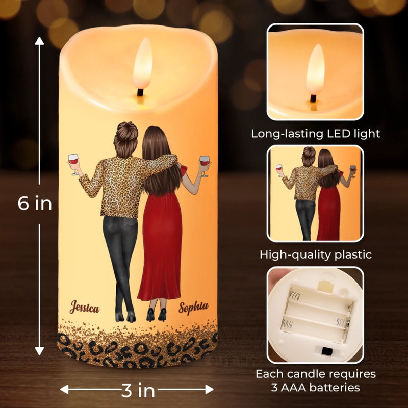 Custom LED Candle - Personalized Best Friend Birthday Gifts For Women, Besties, Sisters, BFF - You Make Every Day Brighter