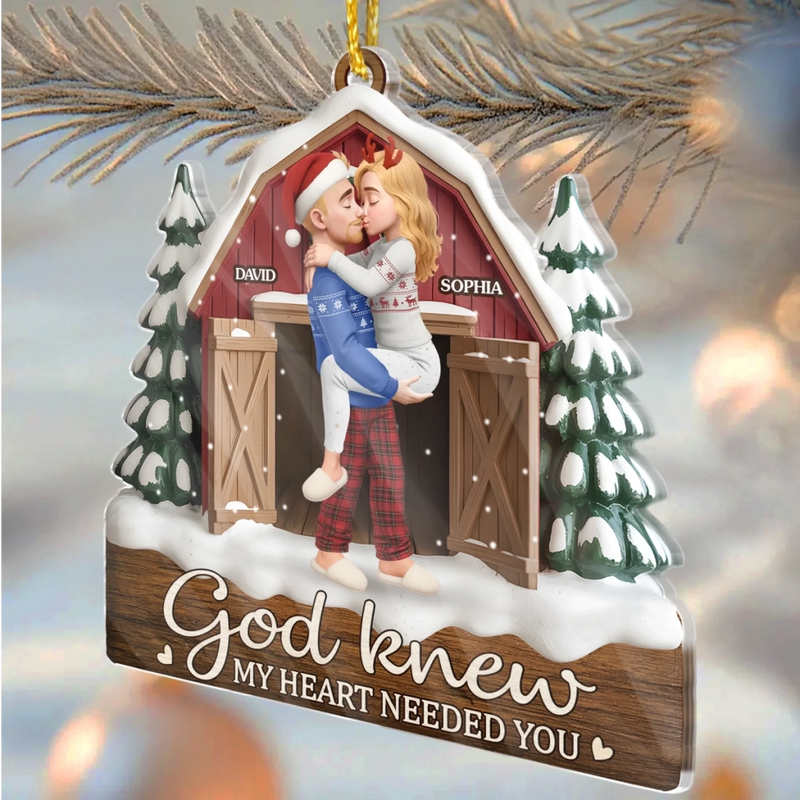 Custom Acrylic Ornament - Personalized Anniversary Christmas Wedding Gifts For Husband And Wife, Him And Her - You’re My Answered Prayer