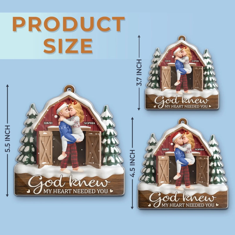 Custom Acrylic Ornament - Personalized Anniversary Christmas Wedding Gifts For Husband And Wife, Him And Her - You’re My Answered Prayer