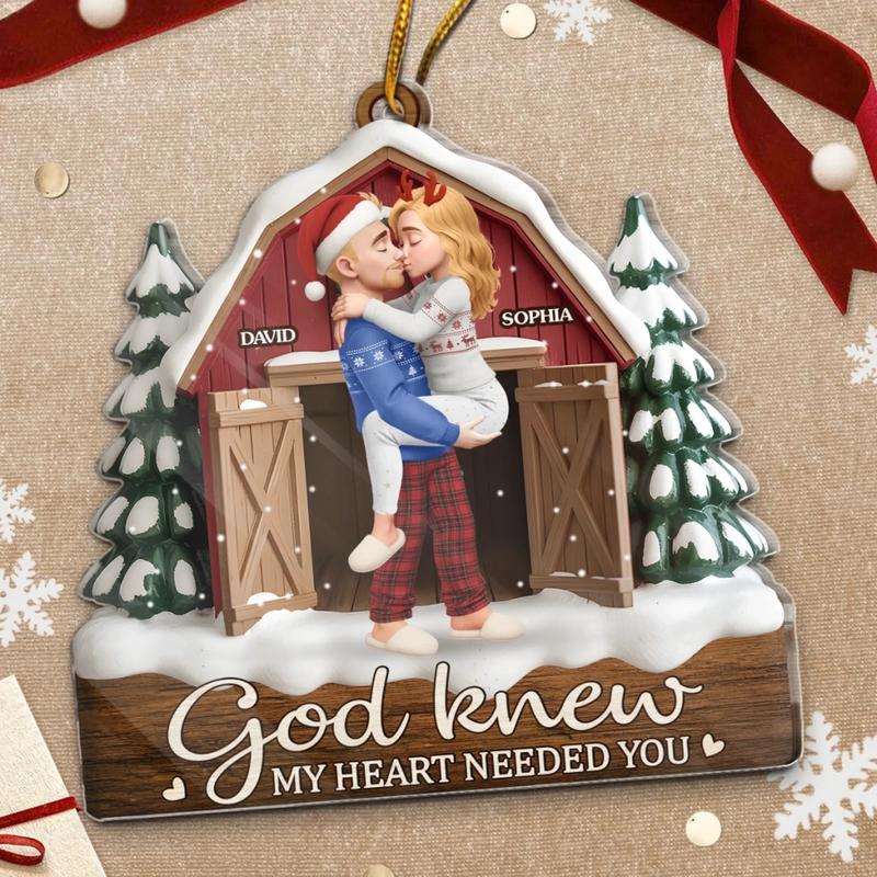 Custom Acrylic Ornament - Personalized Anniversary Christmas Wedding Gifts For Husband And Wife, Him And Her - You’re My Answered Prayer