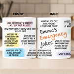 Custom Name Emergency Joke Gifts for Joke Lovers - Personalized Mugs