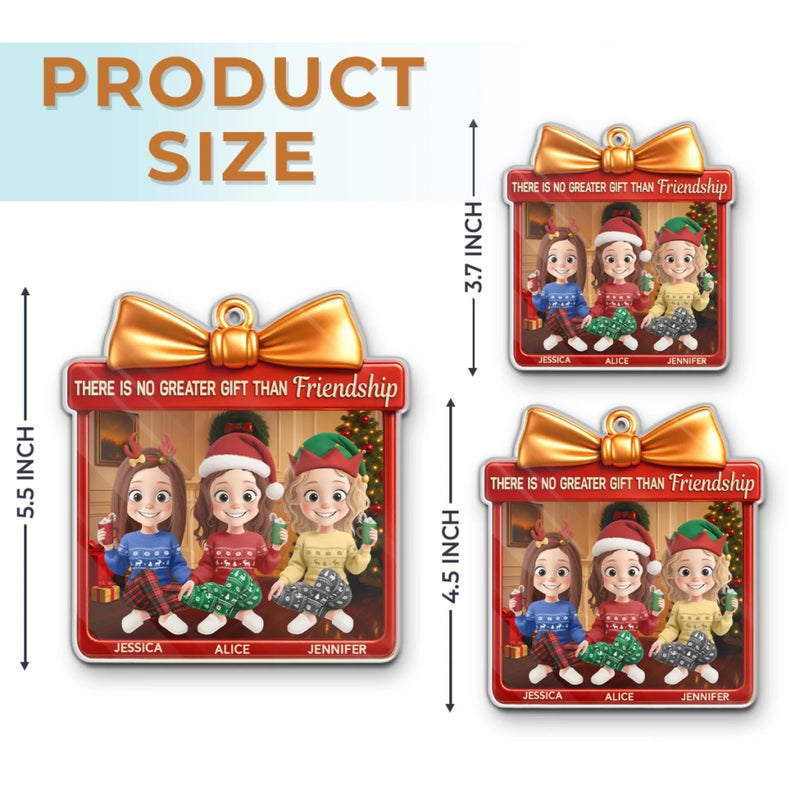 Custom Acrylic Ornament - Personalized Best Friend Christmas Birthday Gifts For Women, Besties, Sisters, BFF - Friendship Is The Real Magic