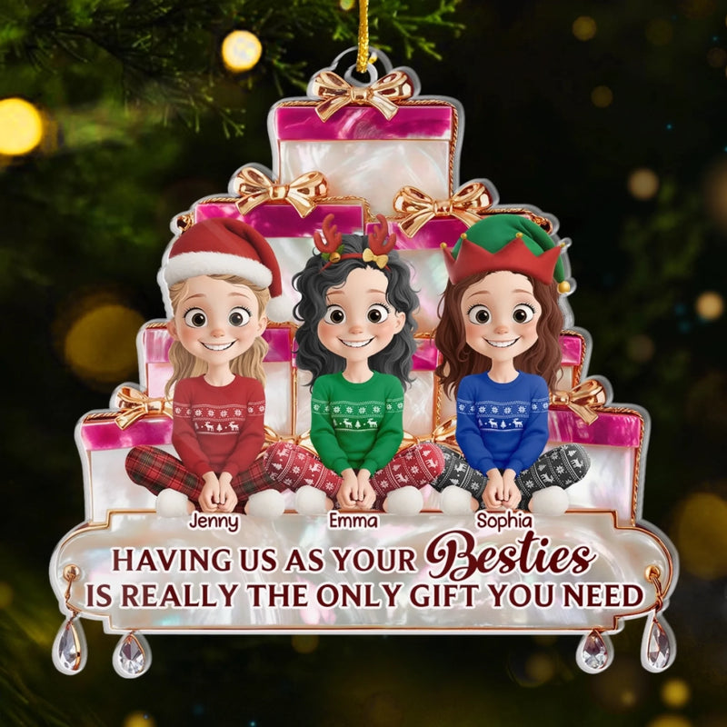 Custom Acrylic Ornament - Personalized Best Friend Christmas Birthday Gifts For Women, Besties, Sisters, BFF - Laugh Loud Live Bright
