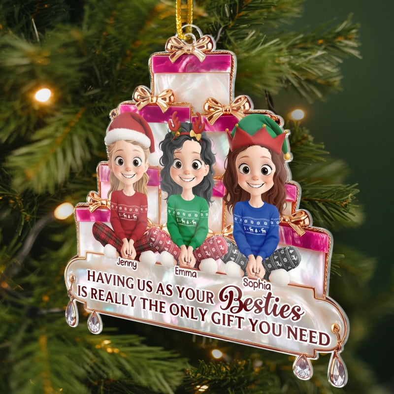 Custom Acrylic Ornament - Personalized Best Friend Christmas Birthday Gifts For Women, Besties, Sisters, BFF - Laugh Loud Live Bright