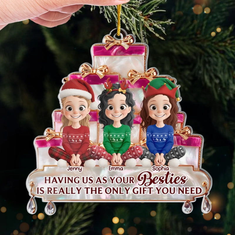 Custom Acrylic Ornament - Personalized Best Friend Christmas Birthday Gifts For Women, Besties, Sisters, BFF - Laugh Loud Live Bright
