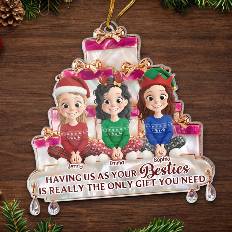 Custom Acrylic Ornament - Personalized Best Friend Christmas Birthday Gifts For Women, Besties, Sisters, BFF - Laugh Loud Live Bright